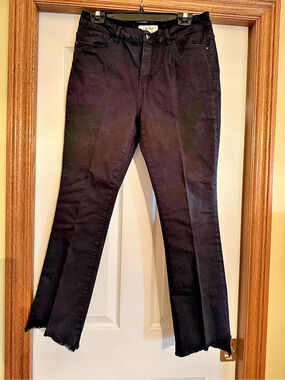 Charlie B, Boot Cut Black Jeans, Frayed Hem